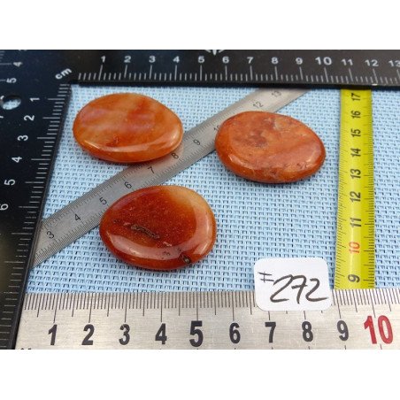Aventurine Orange Lot de 3 Pierres Plates 46gr | Minéraux Paubrasil