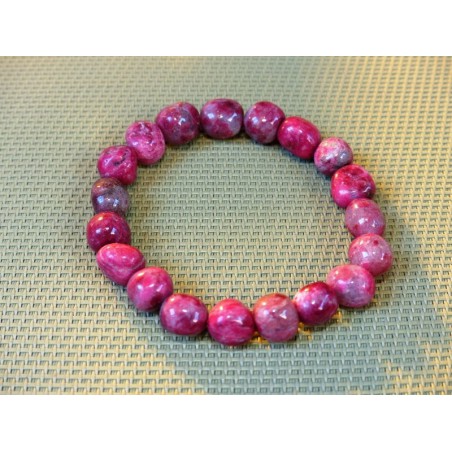 Bracelet Thulite Zoïsite Rouge pierres roulées Bracelet Thulite Zoïsite Rouge pierres roulées