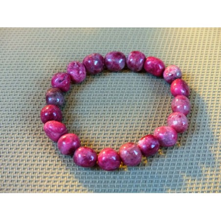 Bracelet Thulite Zoïsite Rouge pierres roulées