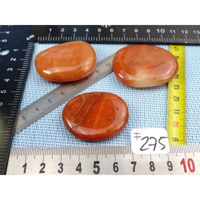 Aventurine Orange Lot de 3 Pierres Plates 86gr | Minéraux Paubrasil
