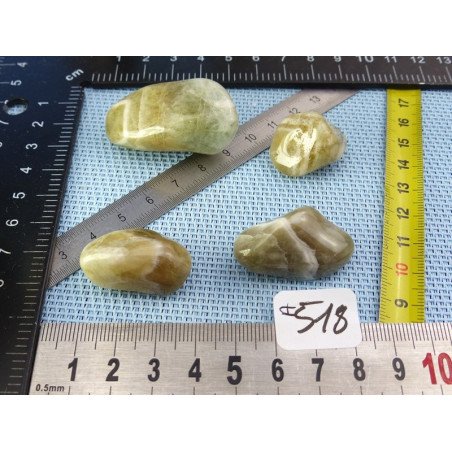Prasiolite Lot de 4 Pierres Roulées 61g | Minéraux Paubrasil