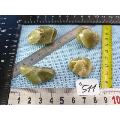 Prasiolite Lot de 4 Pierres Roulées 57g | Minéraux Paubrasil
