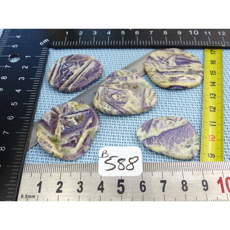 Charoite de Chine Lot de 5 Pierres Plates Fines 49g | Minéraux Paubrasil