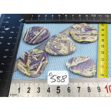 Charoite de Chine Lot de 5 Pierres Plates Fines 49g | Minéraux Paubrasil
