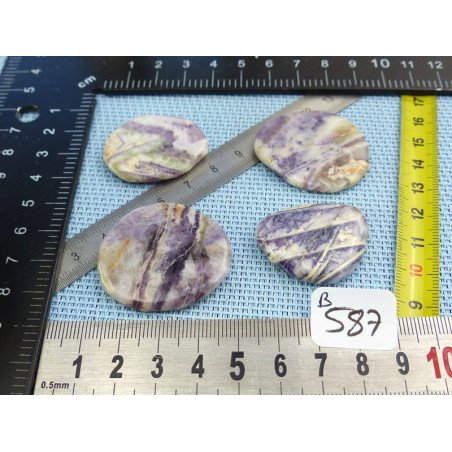 Charoite de Chine Lot de 4 Pierres Plates Fines 41g | Minéraux Paubrasil