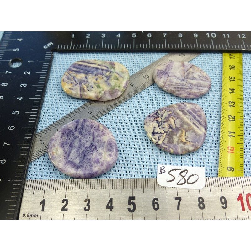 Charoite de Chine Lot de 4 Pierres Plates Fines 39g | Minéraux Paubrasil