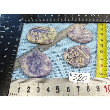 Charoite de Chine Lot de 4 Pierres Plates Fines 39g | Minéraux Paubrasil