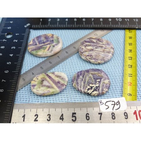 Charoite de Chine Lot de 4 Pierres Plates Fines 37g | Minéraux Paubrasil
