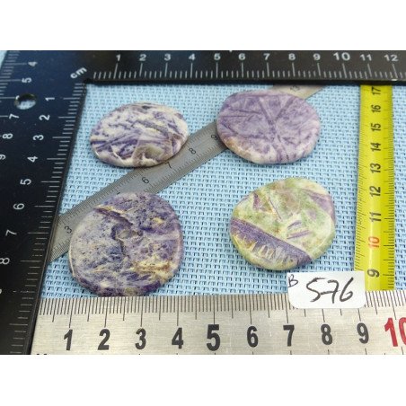 Charoite de Chine Lot de 4 Pierres Plates Fines 43g | Minéraux Paubrasil