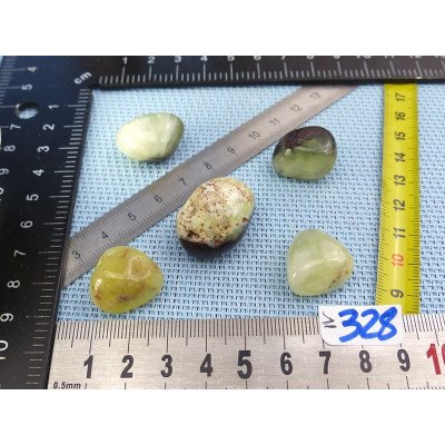 Jade Jaune d'Australie - Prehnite Jaune Lot de 5 Pierres Rou | Minéraux Paubrasil