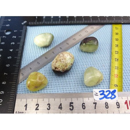 Jade Jaune d'Australie - Prehnite Jaune Lot de 5 Pierres Rou | Minéraux Paubrasil
