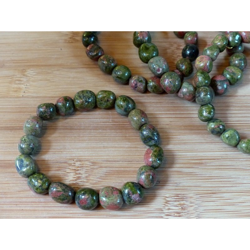 Bracelet Unakite en pierres roulées