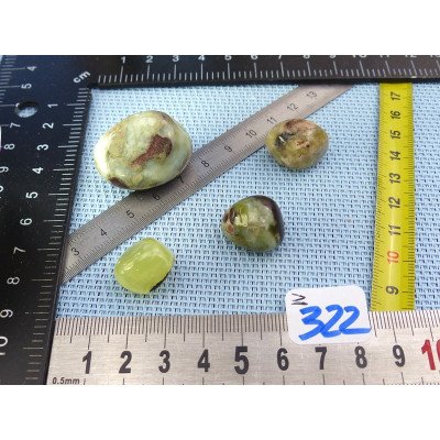 Jade Jaune d'Australie - Prehnite Jaune Lot de 4 Pierres Rou | Minéraux Paubrasil