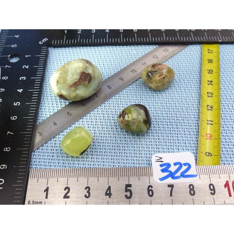 Jade Jaune d'Australie - Prehnite Jaune Lot de 4 Pierres Rou | Minéraux Paubrasil