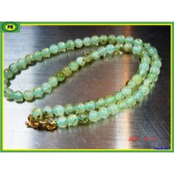 Collier en perle de 6mm en Prehnite épidote de 45cm