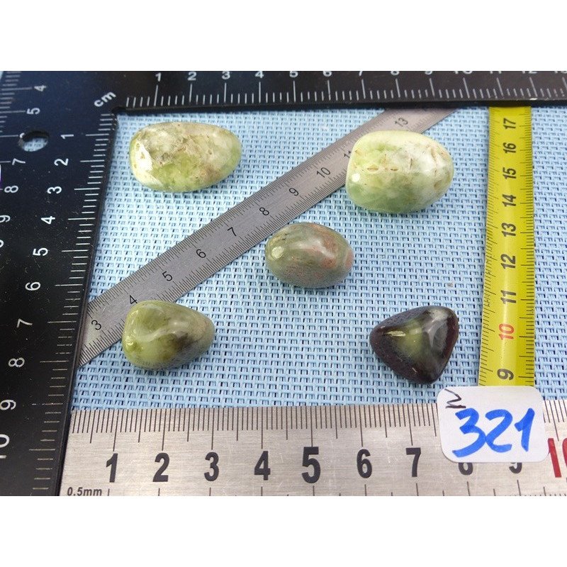 Jade Jaune d'Australie - Prehnite Jaune Lot de 5 Pierres Rou | Minéraux Paubrasil
