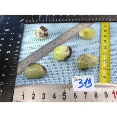 Jade Jaune d'Australie - Prehnite Jaune Lot de 5 Pierres Rou | Minéraux Paubrasil