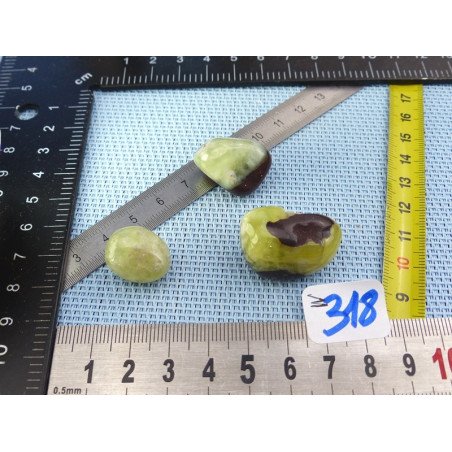 Jade Jaune d'Australie - Prehnite Jaune Lot de 3 Pierres Rou | Minéraux Paubrasil