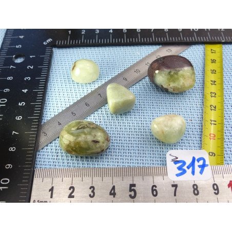Jade Jaune d'Australie - Prehnite Jaune Lot de 5 Pierres Rou | Minéraux Paubrasil
