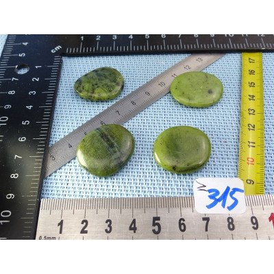 Jade Néphrite Lot de 4 Pierres Plates Mini 25g | Minéraux Paubrasil