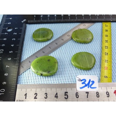 Jade Néphrite Lot de 4 Pierres Plates Mini 24g | Minéraux Paubrasil