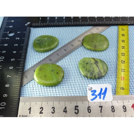 Jade Néphrite Lot de 4 Pierres Plates Mini 23g | Minéraux Paubrasil