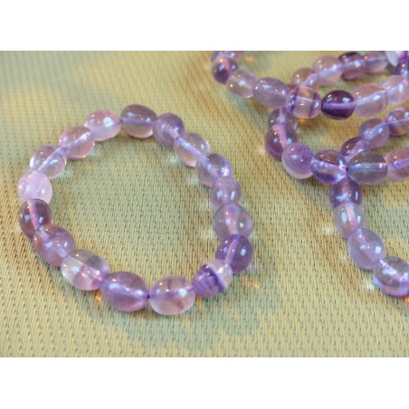 Bracelet  Fluorite ou fluorine Violette en pierres roulées