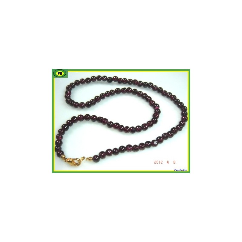 Collier perle 6,5m en Grenat Rhodolite de 45 cm 