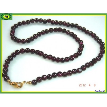 Collier perle 6,5m en Grenat Rhodolite de 45 cm 