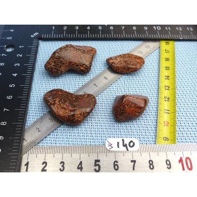 Jaspe Etoilé - Starburst Jasper Lot de 4 Pierres Roulées 40g | Minéraux Paubrasil