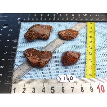 Jaspe Etoilé - Starburst Jasper Lot de 4 Pierres Roulées 40g | Minéraux Paubrasil