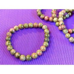 Bracelet Unakite en perles de 8 mm