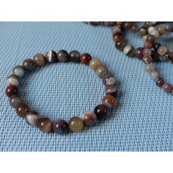 Bracelet Agate Botswana en perles de 8mm