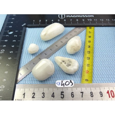 Strontianite Lot de 5 Pierres Roulées 76g | Minéraux Paubrasil