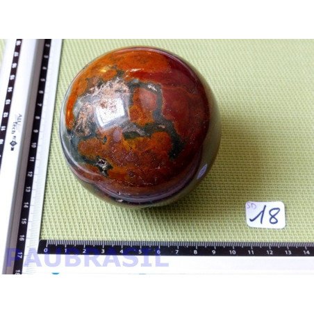 Sphère en Jaspe Orbiculaire Atypique 829g 83mm diam