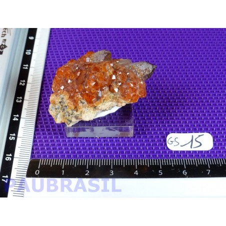 grenat spessartite quartz fumé brut Chine de 40gr Q extra