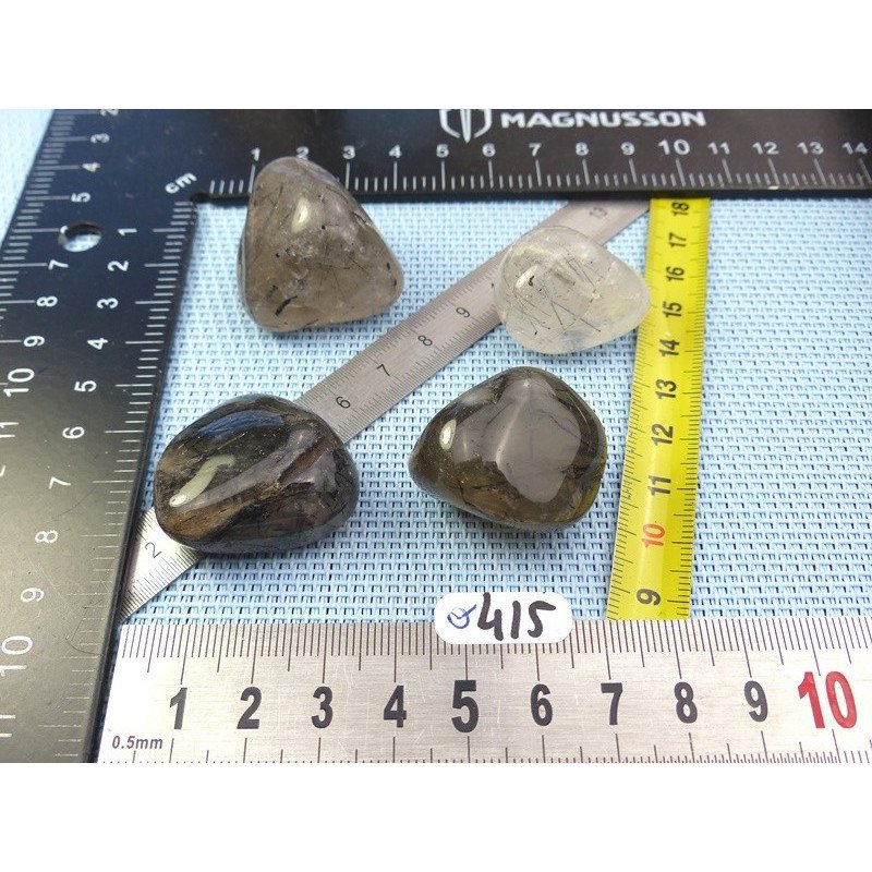 Quartz Tourmaline Lot de 4 Pierres Roulées 91g | Minéraux Paubrasil