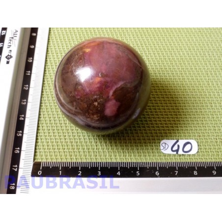 Sphere en  Rhodonite 242g 49mm diamètre .