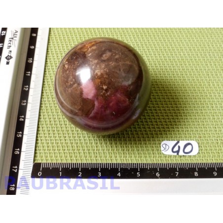 Sphere en  Rhodonite 242g 49mm diamètre .