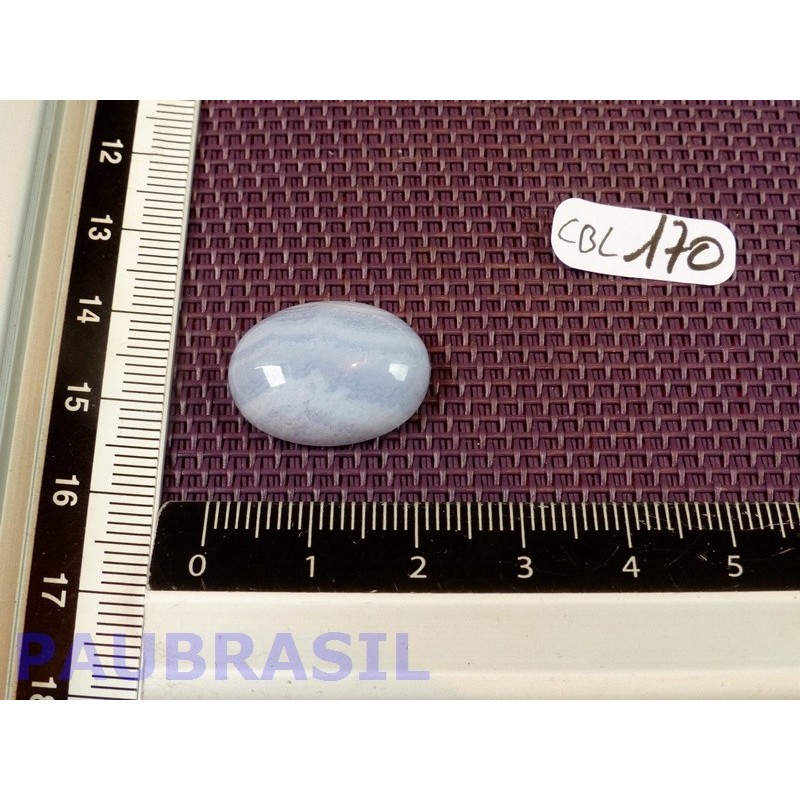 Cabochon Calcédoine Bleue Zonée Q Extra 3gr50 .