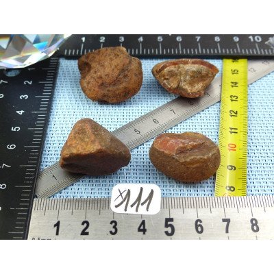 Cornaline Lot de 4 Pierres Brutes 51g | Minéraux Paubrasil