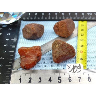 Cornaline Lot de 4 Pierres Brutes 60g | Minéraux Paubrasil