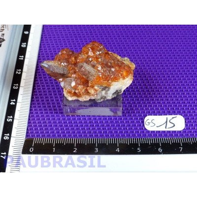 Grenat Spessartite quartz fumé brut Chine de 40gr Q Extra