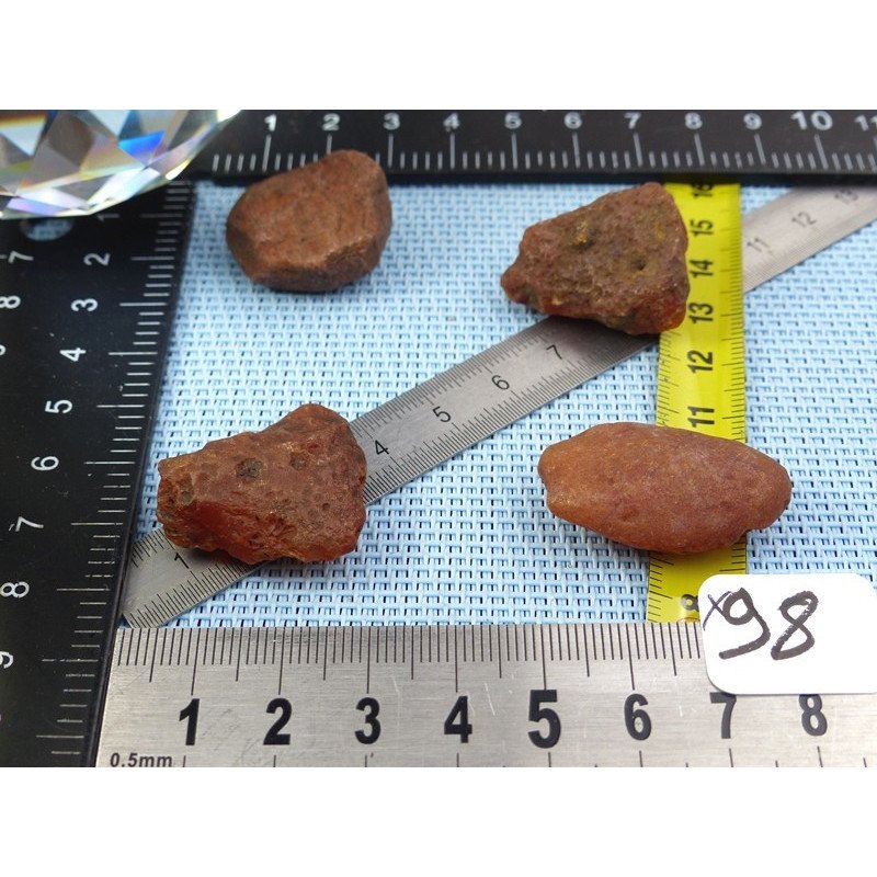 Cornaline Lot de 4 Pierres Brutes 34g | Minéraux Paubrasil
