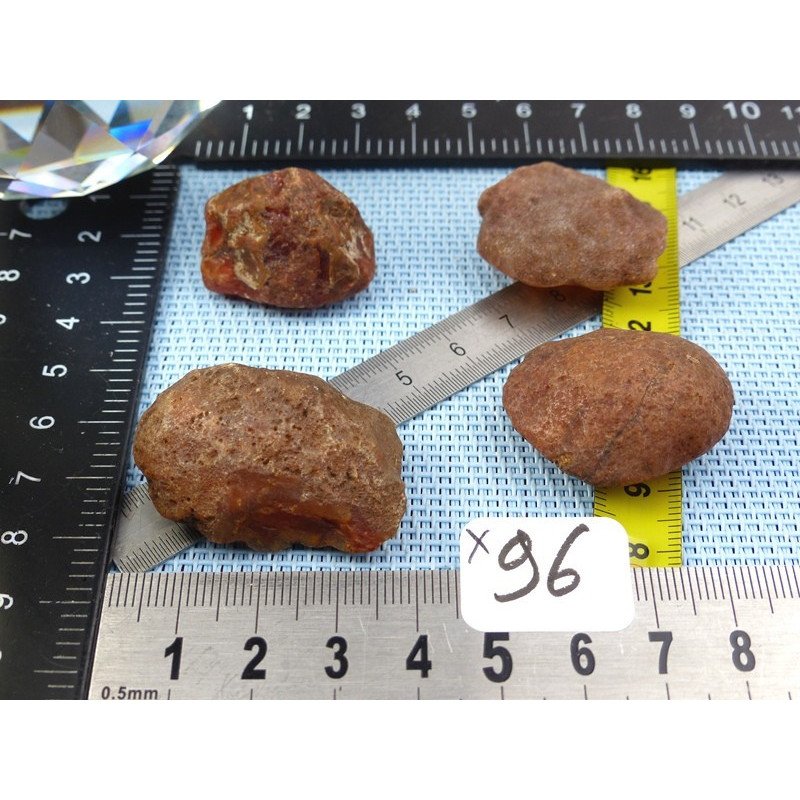 Cornaline Lot de 4 Pierres Brutes 58g | Minéraux Paubrasil