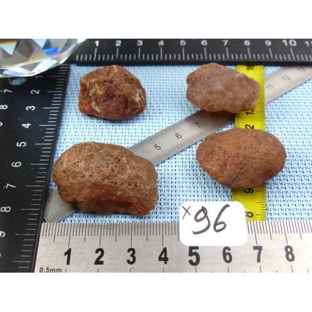 Cornaline Lot de 4 Pierres Brutes 58g | Minéraux Paubrasil
