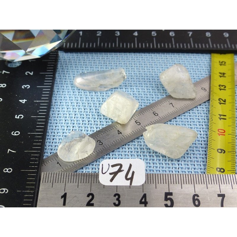 Petalite Lot de 5 Pierres Semi Roulées 14g | Minéraux Paubrasil