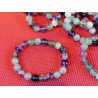 Bracelet Fluorite ou fluorine Multicolore en perles de 10mm .