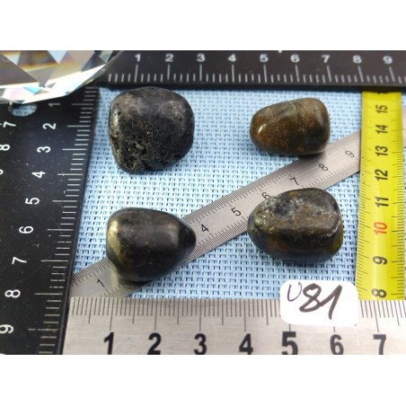 Jade Magnetite Lot de 4 Pierres Roulées 45g | Minéraux Paubrasil