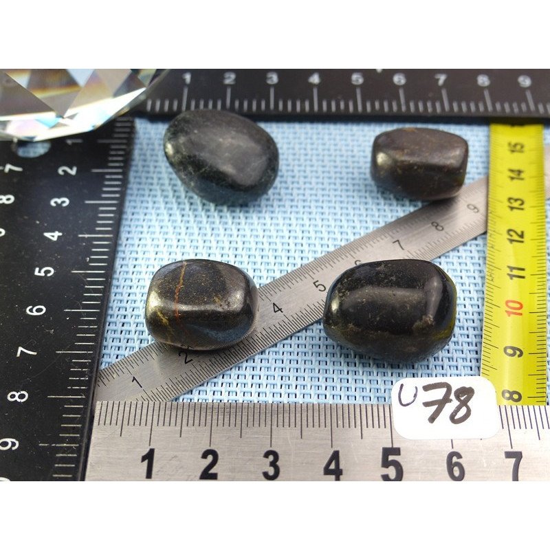 Jade Magnetite Lot de 4 Pierres Roulées 53g | Minéraux Paubrasil